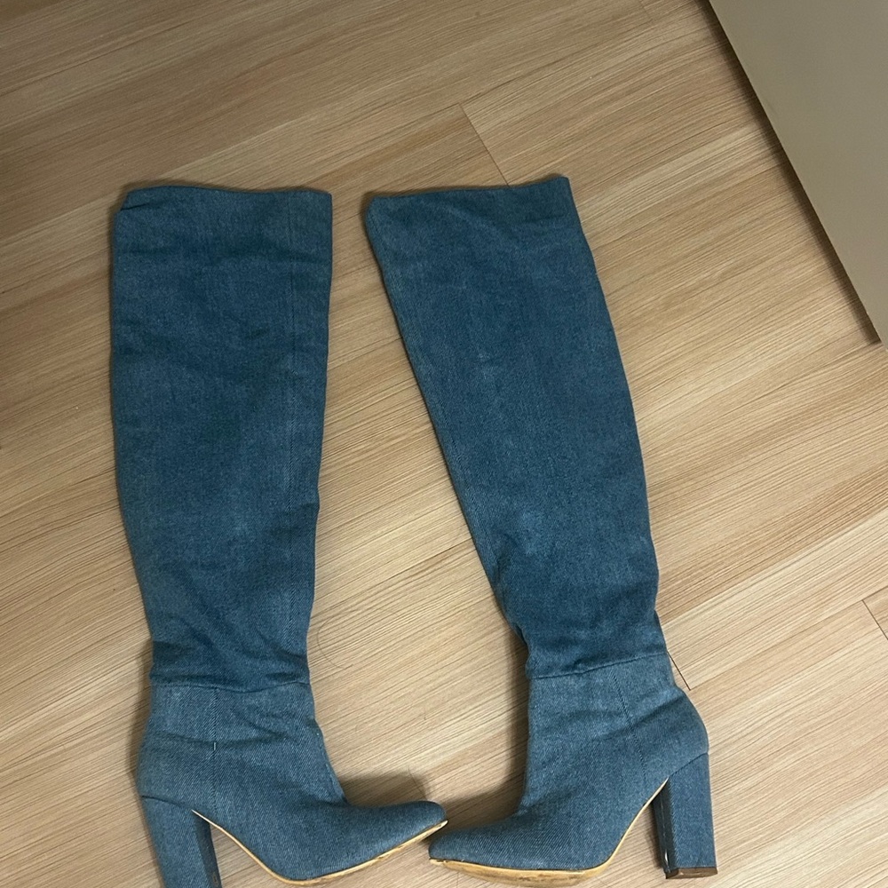 Chic Blue Over the Knee Boots - Picture 5 of 6